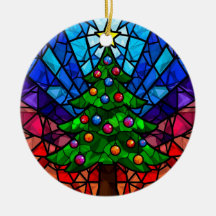 Geometrisk glasmålning julgran