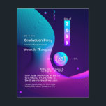 Geometrisk Glöd Studentenfest Flygblad<br><div class="desc">Modern studentfestinbjudan med inslag av blå och lila som kan anpassas till dina specifikationer. Kuvert ingår inte. För tjockare inbjudningar med kuvert och matchande produkter med samma tema,  se samlingen nedan.</div>