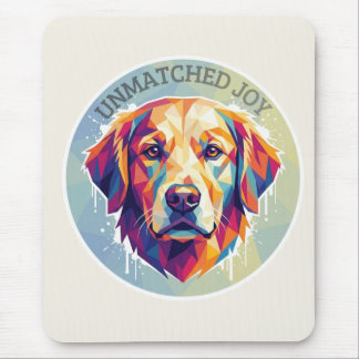 Geometrisk Golden Retriever - Färgrik Pop-Art T-Sh Musmatta