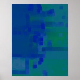 Geometrisk grafik "DeepBlue" Poster