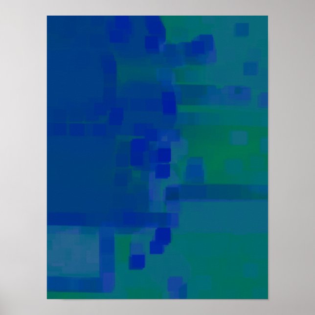 Geometrisk grafik "DeepBlue" Poster (Framsidan)