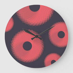 Geometrisk grafik för röd, modern, stads- och roli stor klocka