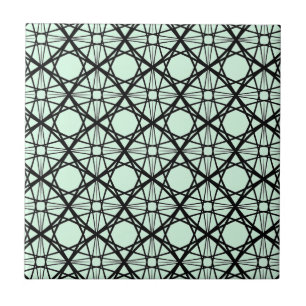 Geometrisk grafik för svart och mynta Grönt Kakelplatta