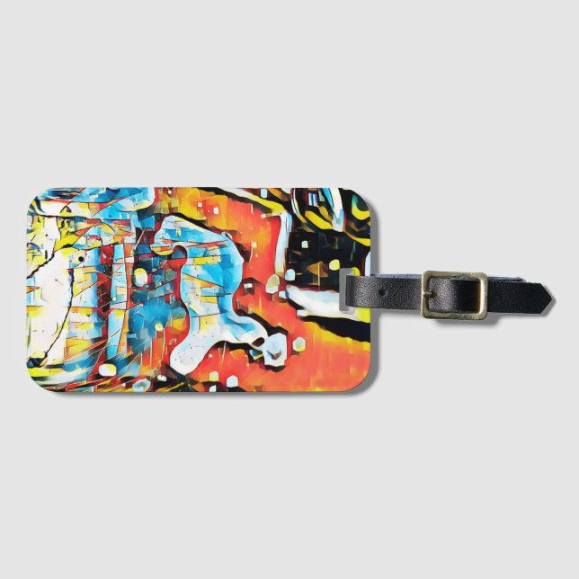 Geometrisk grafik med färgstark Abstrakt Bagagebricka (Framsida horisontal)
