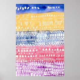 Geometrisk grafik med färgstark Abstrakt Poster