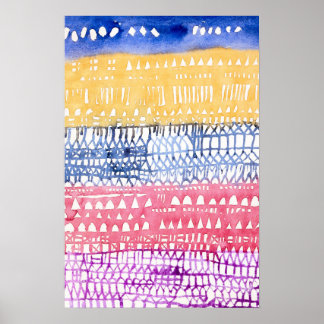 Geometrisk grafik med färgstark Abstrakt Poster