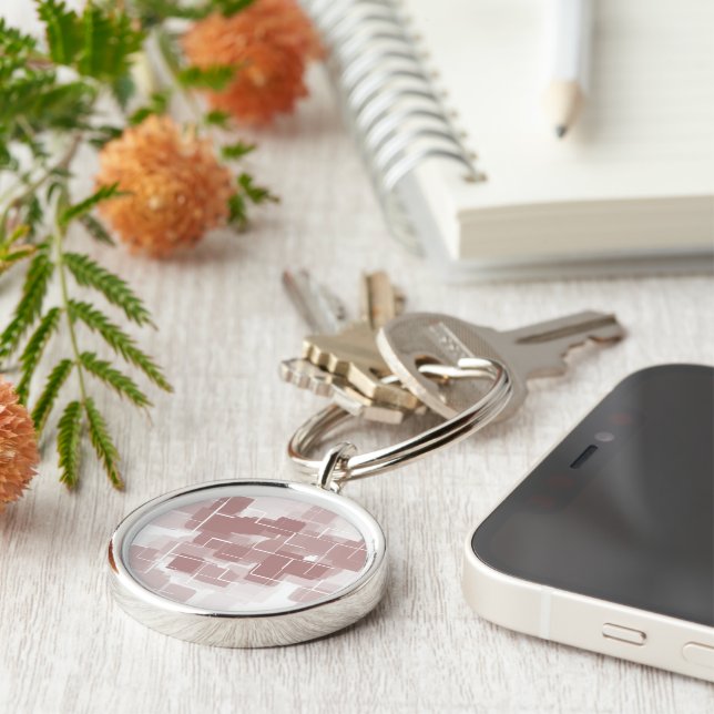 Geometrisk grafitsoda rund silverfärgad nyckelring (Sidan)