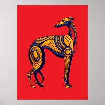 Geometrisk Greyhound Art Deco i livfulla färger