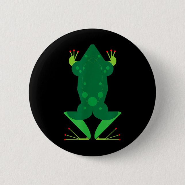 Geometrisk Groda Minimalistisk Djur Grafisk Natur Knapp (Framsida)