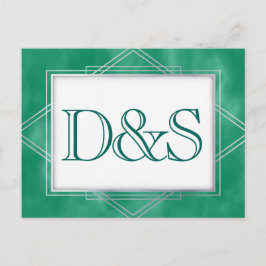 Geometrisk Grönt Art Deco | Modern OSA Entree Inbjudan Vykort