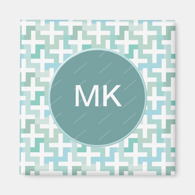 Geometrisk Grönt av skalbaggar Magnet (Framsidan)