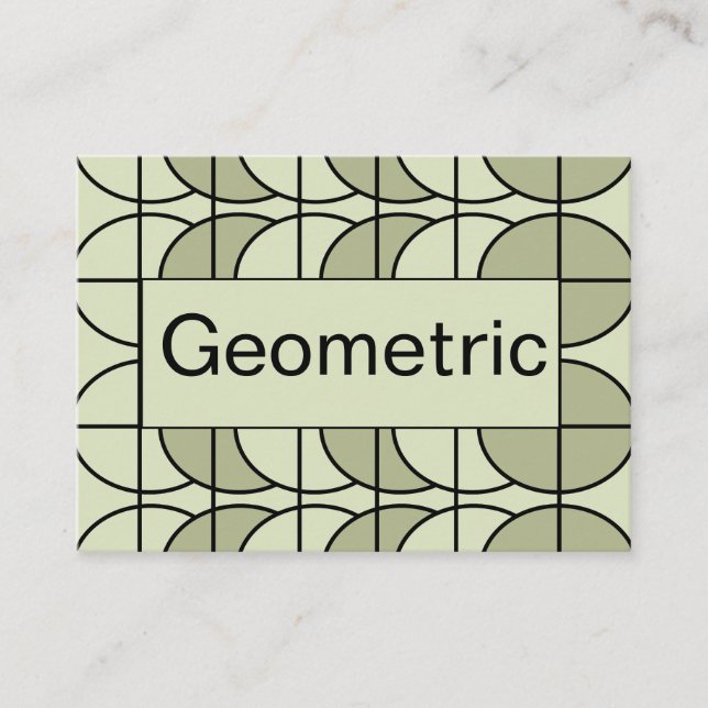 Geometrisk grönt Circle Rand Visitkort (Framsida)