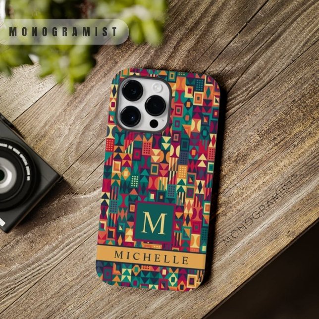 Geometrisk Grönt för anpassningsbar Röd Gult (Custom Red Yellow Green Shapes Geometric Case-Mate iPhone Case)