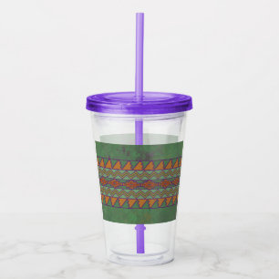 Geometrisk Grönt för sydvästlig sageborste Take Away Mugg