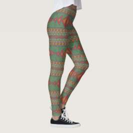 Geometrisk Grönt för sydvästra segelpenseln, lagni Leggings