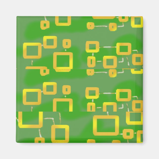 Geometrisk grönt magnet (Framsidan)