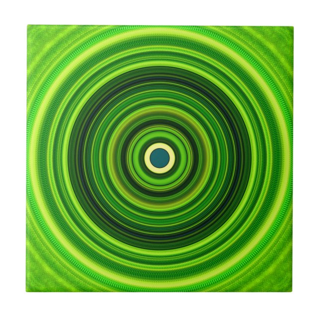 Geometrisk Grönt Mandala-25436 Kakelplatta (Framsidan)