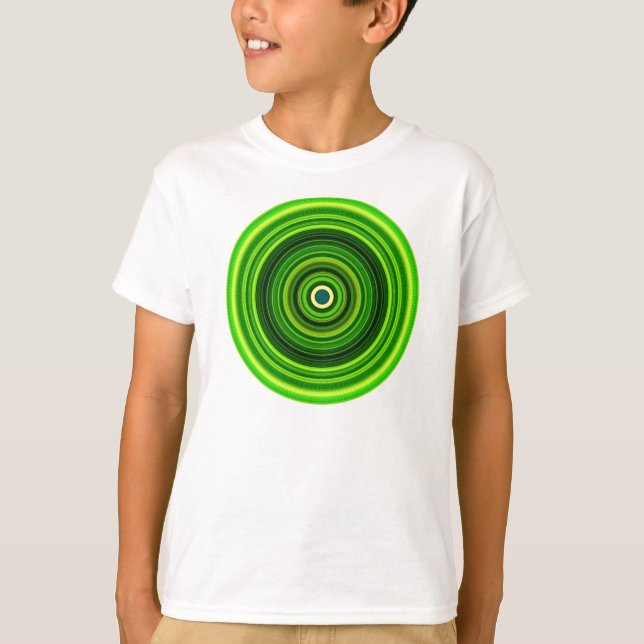 Geometrisk Grönt Mandala Design T Shirt (Framsida)