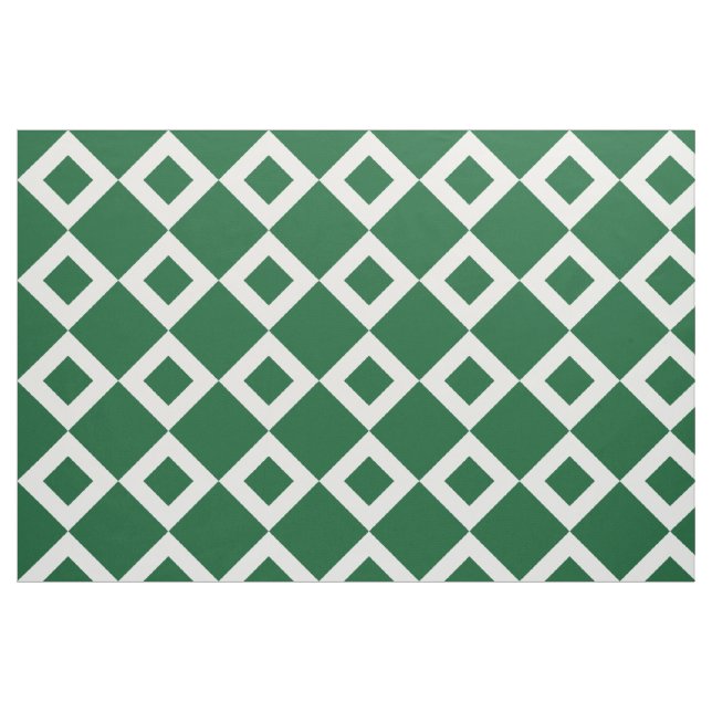 Geometrisk Grönt och vit Mönster-väv Tyg (Fat Quarter)