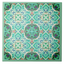 Geometrisk grönt-skog-mandala