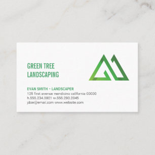 Geometrisk grönt Stiliserad naturlig Logotyp Visitkort