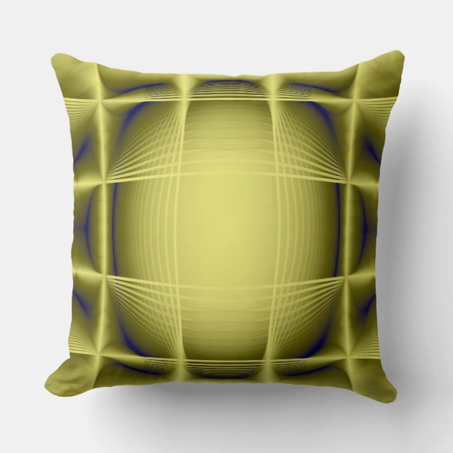 Geometrisk gul struktur kudde (Framsida)