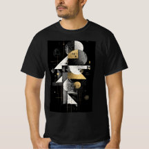 Geometrisk Guld Abstrakt T-shirt