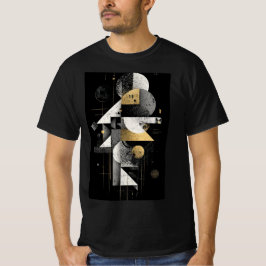 Geometrisk Guld Abstrakt T-shirt