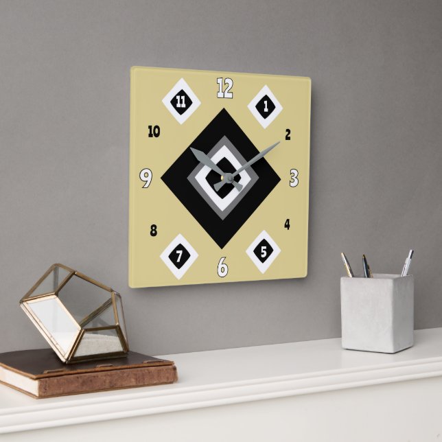 Geometrisk Guld Fyrkantig Klocka (Kontor)