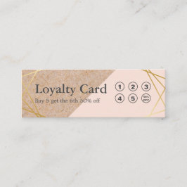 Geometrisk guld- KraftPrinted Lt Pastell Rosa Mini Visitkort