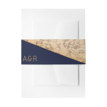 Geometrisk Guld Marble l Blue Diagonal