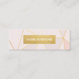 Geometrisk guld- pastellfärgad rosa mini- mini visitkort