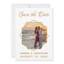 Geometrisk Guld Ram Foto Kalligrafisk Bröllop