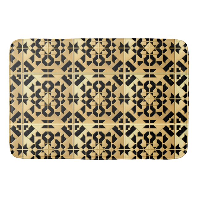 Geometrisk guldpanel badrumsmatta (Framsidan)