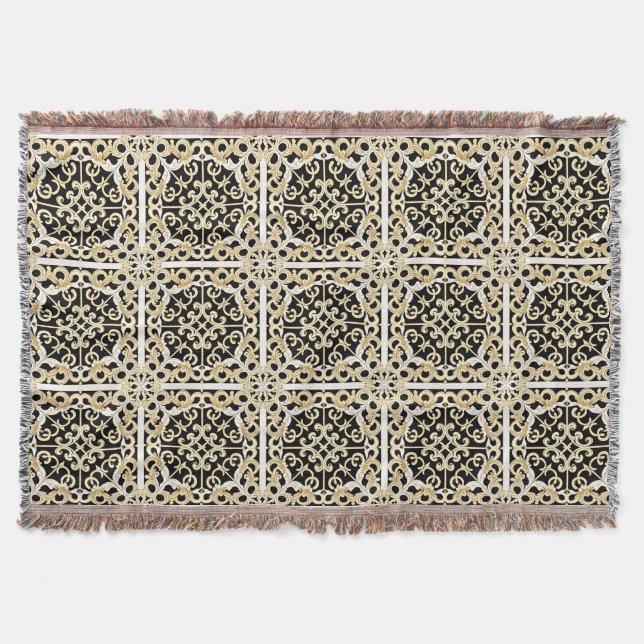 Geometrisk guldpanel filt (Framsidan)