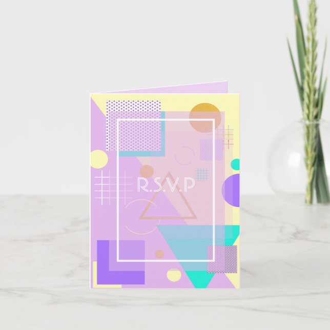 Geometrisk gult helgkort (Framsida)