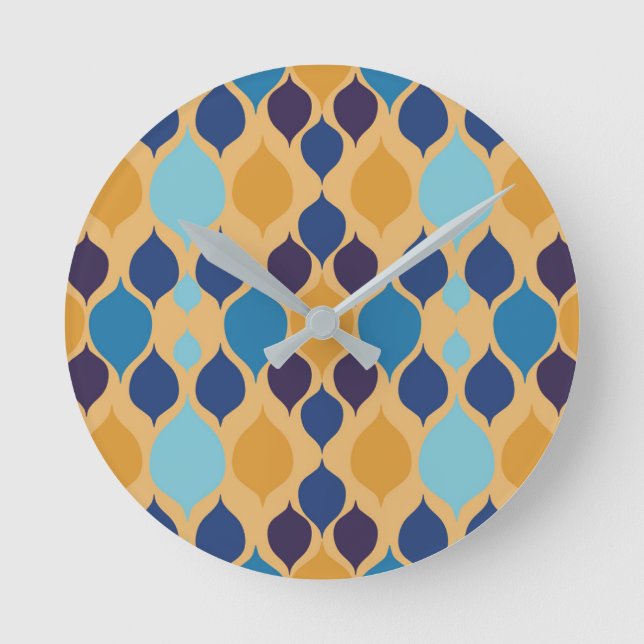 Geometrisk Gult i mitten av 1960-talet Rund Klocka (Framsida)