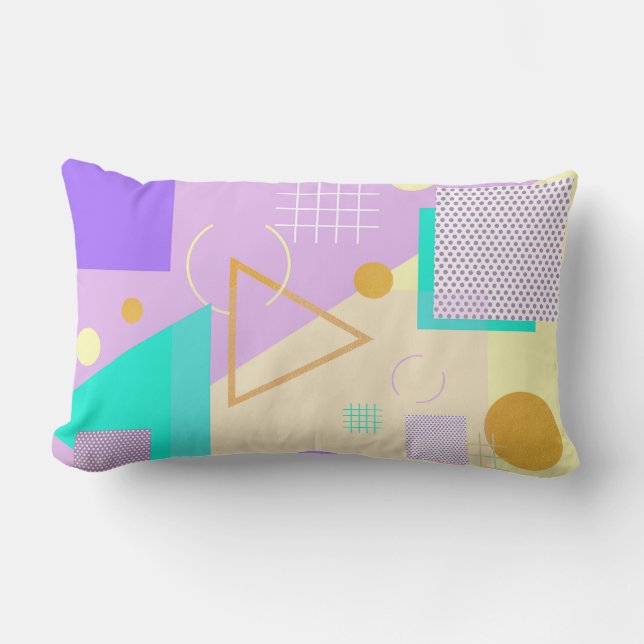 Geometrisk gult lumbarkudde (Framsida)