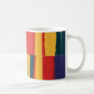 Geometrisk gult röd och svart kaffemugg