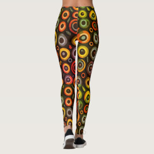 Geometrisk Halloween-färg Skräcklig monsterögonbol Leggings