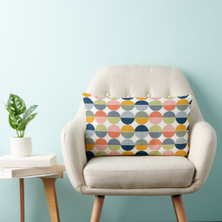 Geometrisk halvcirkel i retro, modern lumbarkudde
