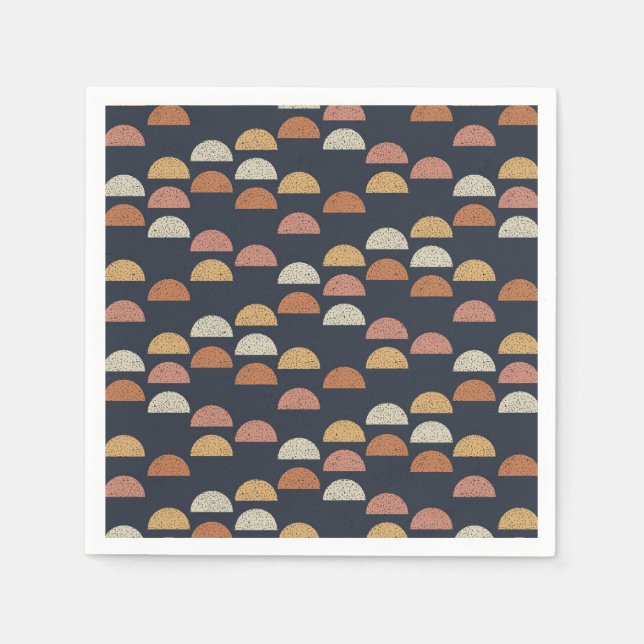 Geometrisk halvcirkel Mönster Pappersservett (Framsidan)