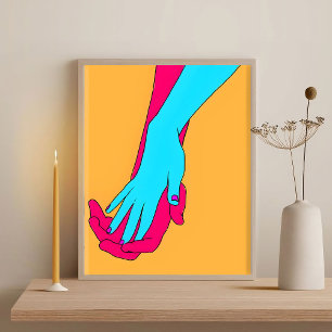 Geometrisk Händer-Abstrakt med minimal konst Poster