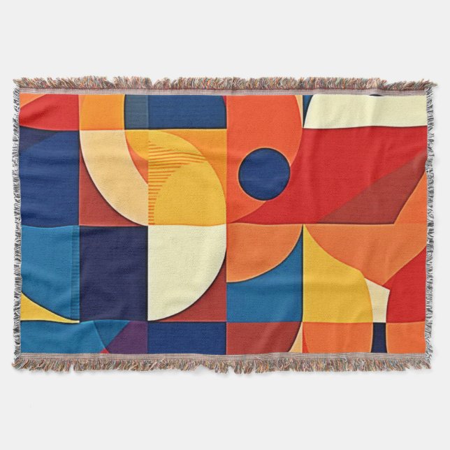 Geometrisk Harmoni: Konstnärlig Design Filt (Framsidan)