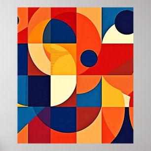 Geometrisk Harmoni: Konstnärlig Design Poster
