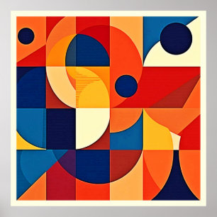 Geometrisk harmoni: konstnärlig design poster