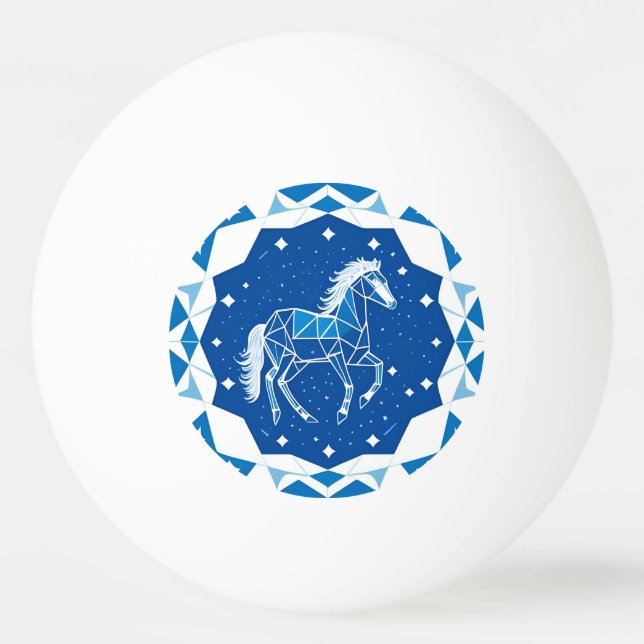 Geometrisk Hästillustration Pingisboll (Framsidan)