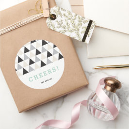 Geometrisk Helgdag för Modet för nyårs Neutralt Runt Klistermärke