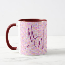 Geometrisk Hett Färg Monogrammed Mugg
