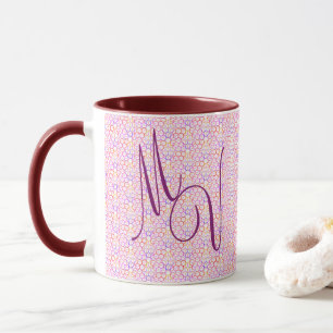 Geometrisk Hett Färg Monogrammed Mugg